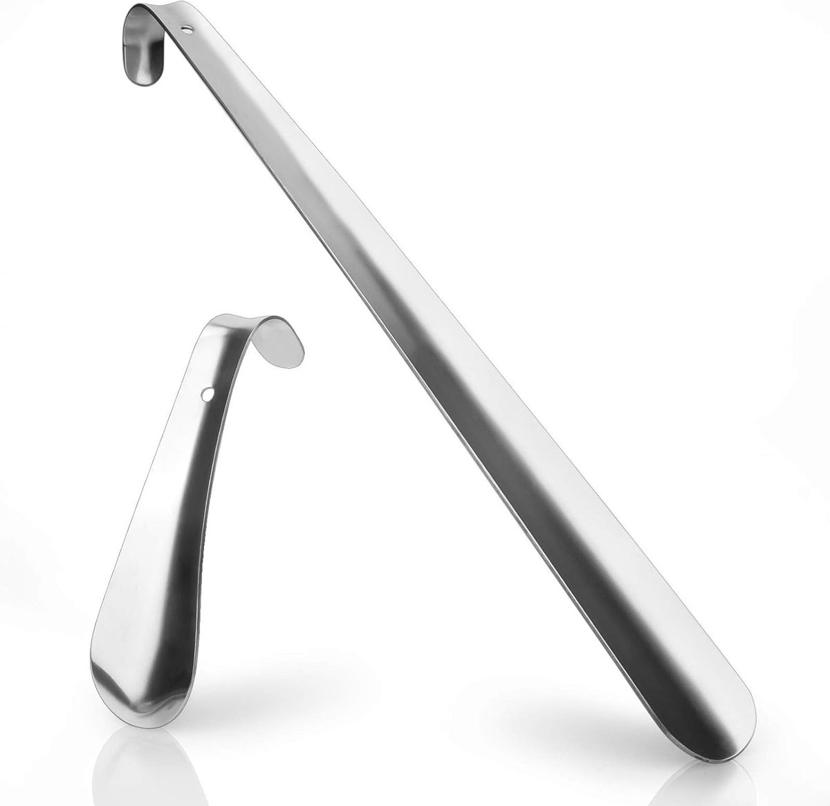 Verstelbare metalen schoenlepel set van 42 cm en 16 cm - Rvs schoenhulp voor alle voetmaten, ideaal voor gemakkelijk aan- en uittrekken van schoenen