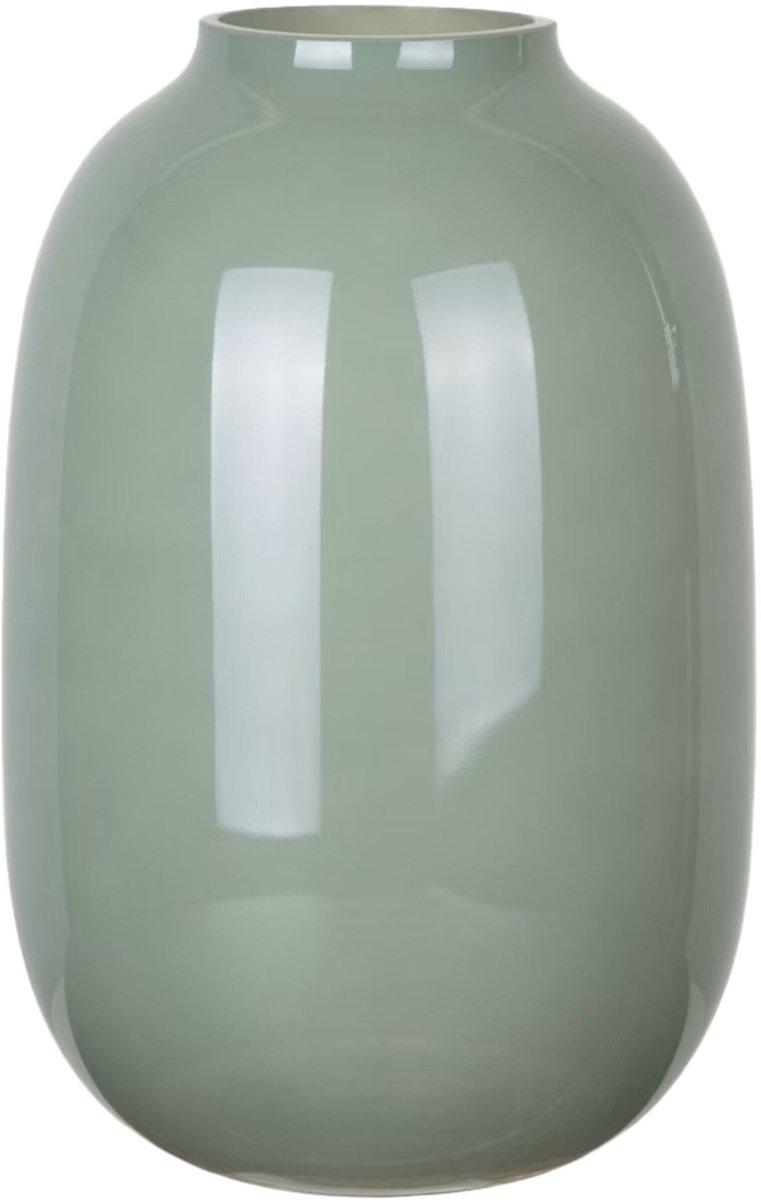 Mega Collections Bloemenvaas Oval Beauty - jade groen - glas - D19 x H30 cm
