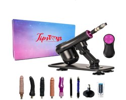 TipsToys® Sex Machine Pakket met 8 Opzetstukken - Sexmachine Neukmachine met Afstandsbediening, Dildo, Vibrators en Verlengstukken - Sybian Seksmachine met 21 Fuck Standen - tot 400 Bewegingen/Minuut - Seksspeeltjes Mannen & Vrouwen - Anaal Seks Toys