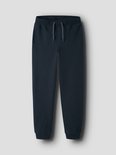 Navy joggingbroek met grijze veterdetails.