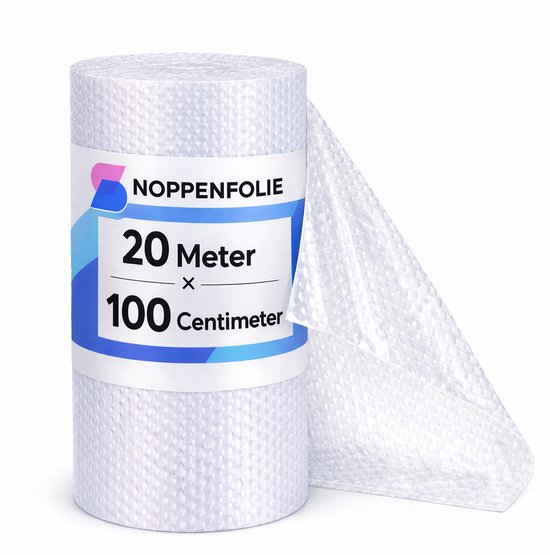 Syllio Noppenfolie - 20 Meter x 100cm - Extra Sterk - Bubbeltjesplastic - Bubble Wrap - Inpakfolie - Folie - Bubbelfolie - Verhuizen