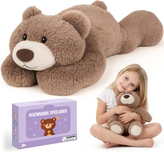 MIRA® Verzwaringsknuffel - Verzwaarde Knuffel - Verzwaringsknuffel Volwassenen - Bruin - 34cm x 24cm x 8cm