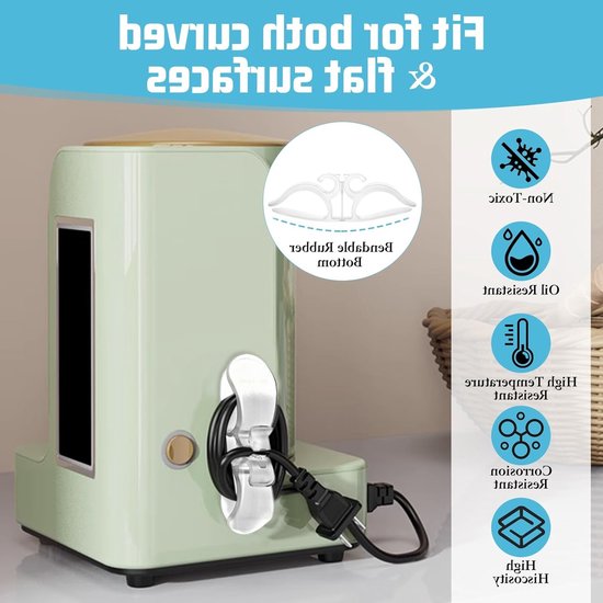Kabelorganizer voor Keukenapparaten, Set van 6, Zelfklevende Kabelbinder voor Netwerkkabels en Oplaadkabels — afbeelding 5
