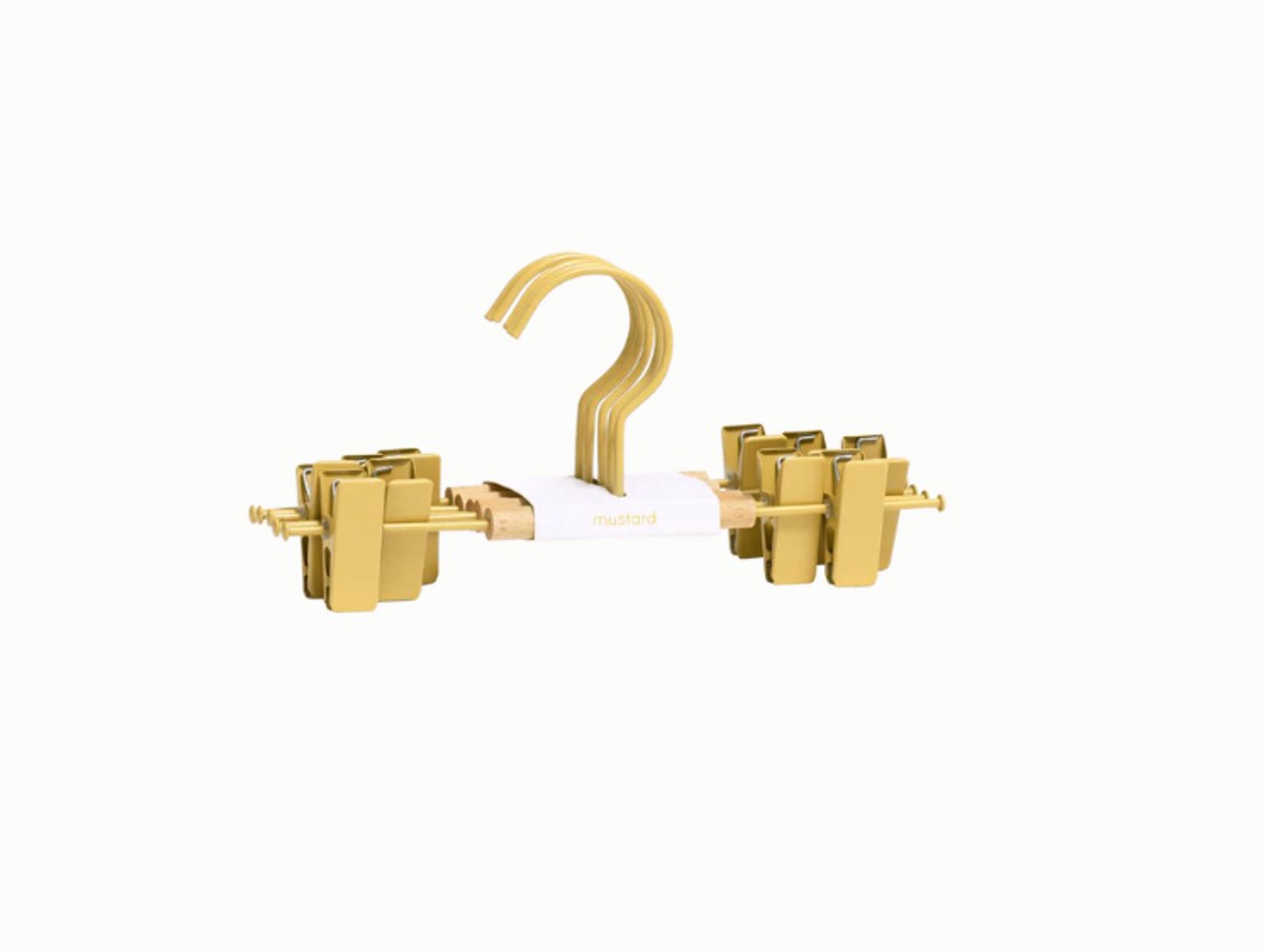 Mustard - Kids clip hangers - Kapstokken voor kinderen - Set van 5 - Butter