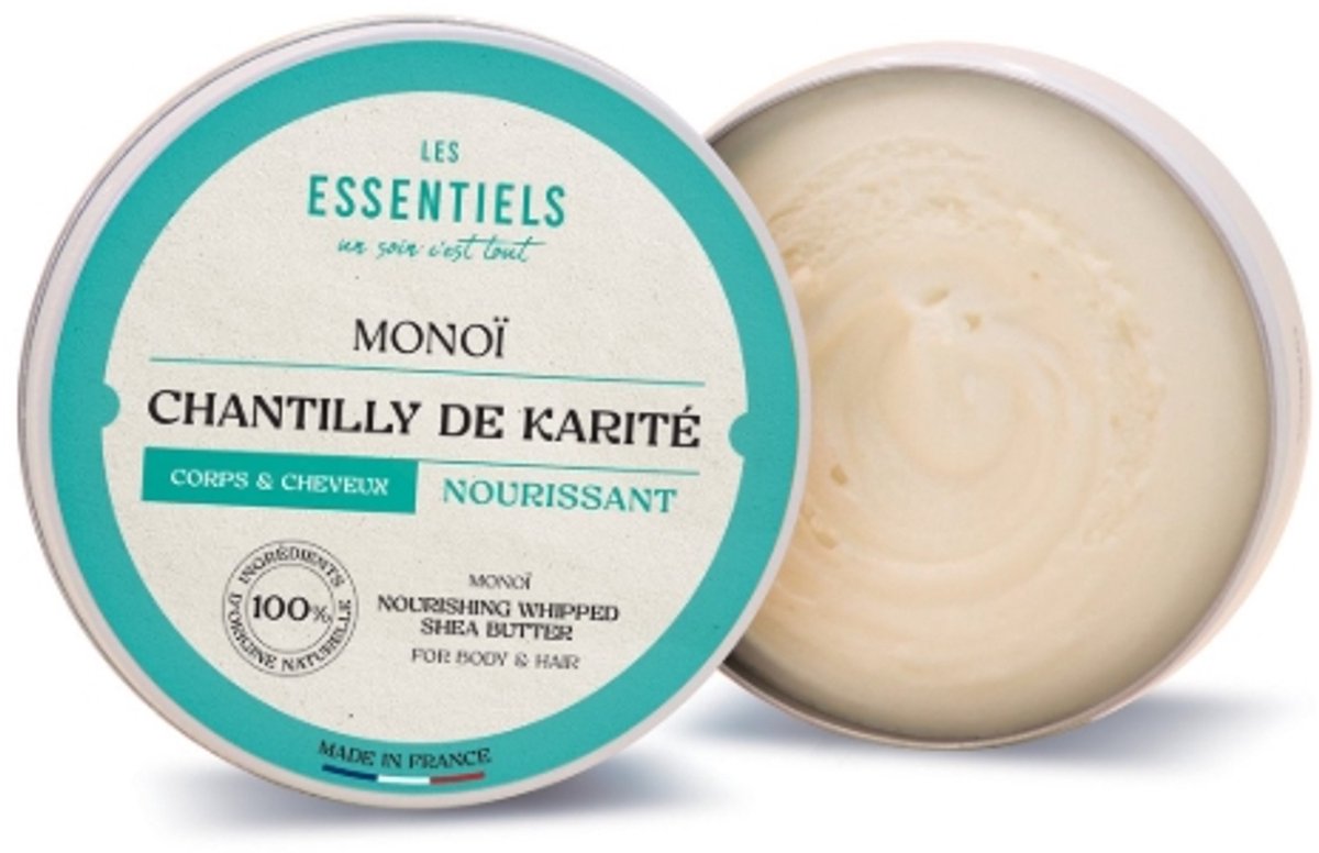 Luchtige Sheaboter creme Monoï – Body & Haarverzorging – 180 ml - COSMOS gecertificeerd - Natuurlijke sheabutter