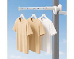 Compacte droogrek voor op reis, mini wasdroger, wanddroger, uitbreidbaar en ruimtebesparend voor hotel, camping, balkon en thuis, kledinghanger voor maximaal 7 kledingstukken.