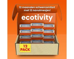 Ecotivity Scheermesjes 12x - Geschikt voor Gilette Fusion 5 - Voor Een Gladde Huid - 5 Blade Scheermes - Navulmesjes - Voordeelverpakking - Compatibel Met Gilette Fusion 5 Scheermesjes