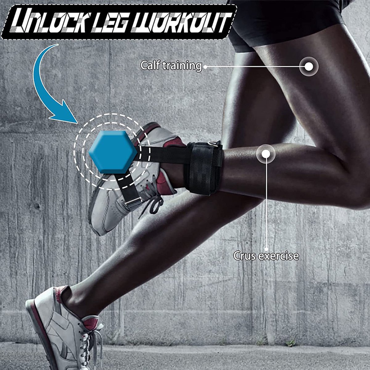 Verstelbare enkelband voor dumbbells - Dumbbell accessoire - Tibialis trainers - Multifunctionele enkelriem - Benen krachttrainer voor de sportschool – foto 2