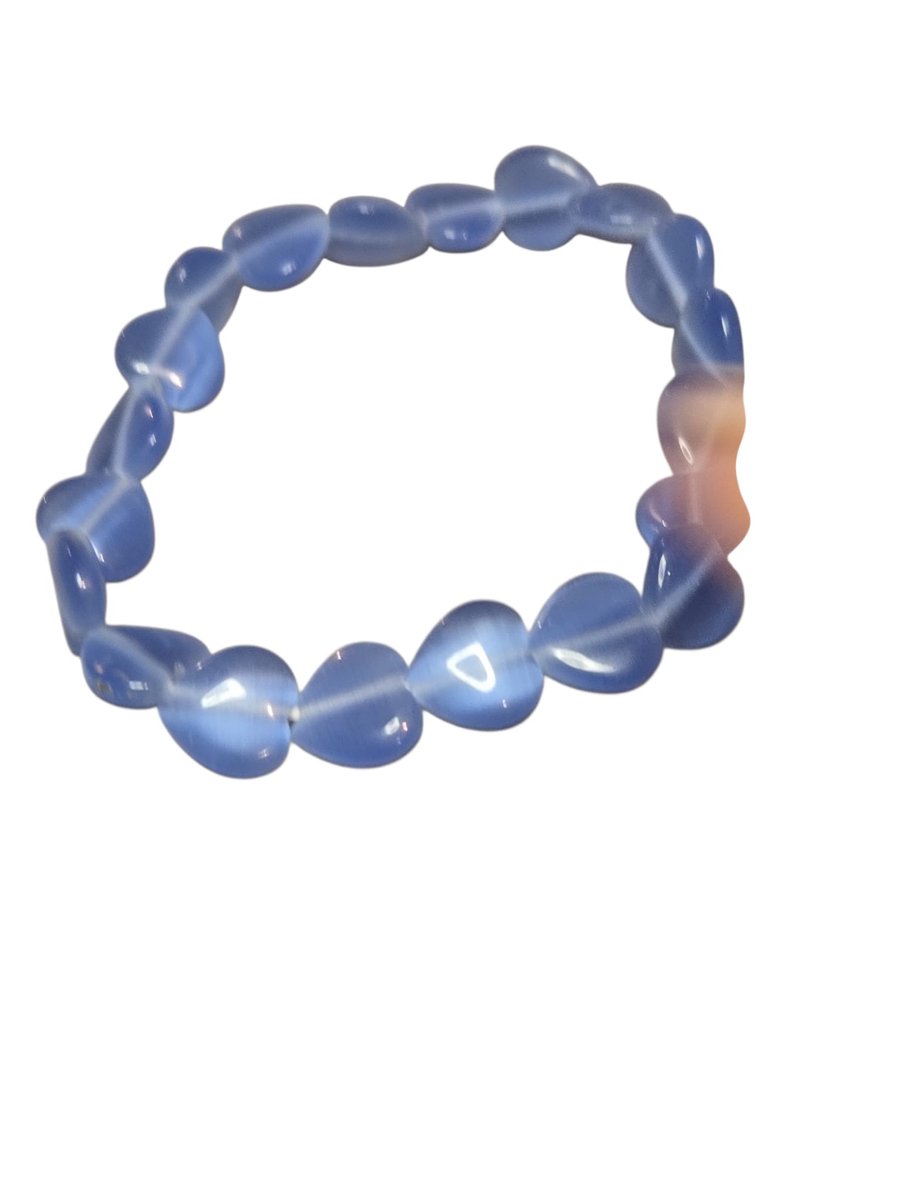 cats eye edelsteen blue heart bracelet.