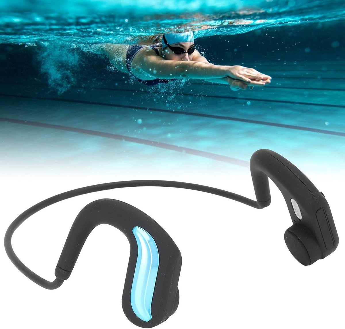 Waterdichte Bluetooth Hoofdtelefoon met Botgeleiding voor Zwemmen, Ideaal voor Onderwater Muziek en Senioren