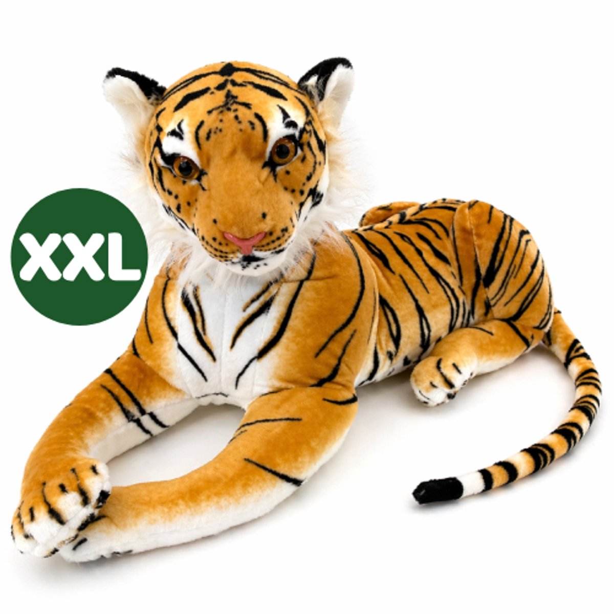 Topknuffels® Tijger Pluche Knuffel XXL 90 cm - Grote Speelgoed Dieren Knuffels - XL Tiger Plush Toy - Leeuw Luipaard Jungle