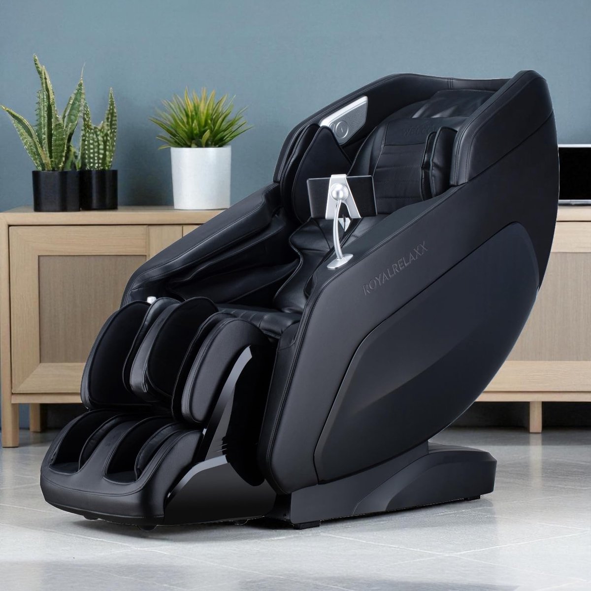 Welcon Royalrelaxx Massagestoel - Elektrisch - 24 programma's - Voetreflexmassage - Zwart