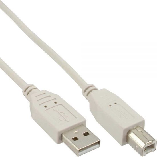 USB-A - USB-B kabel | USB2.0 | 2,5W | beige | 1 meter | bol