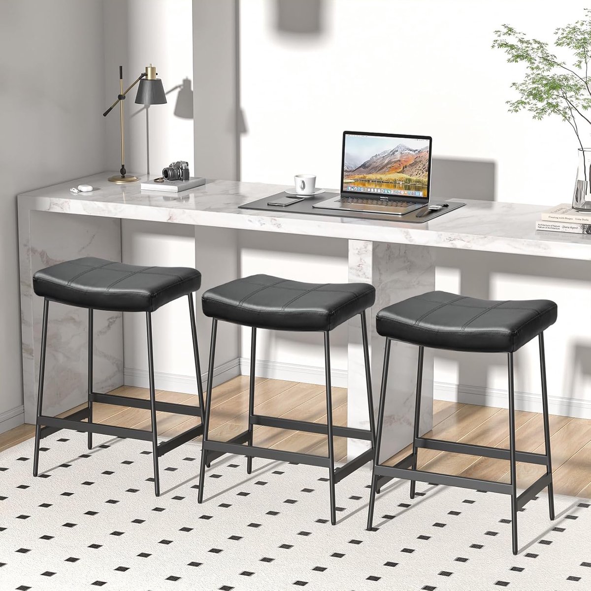 Set van 2 Design Barkrukken met Rugleuning - – Meuble Paris moderne luxe - Medahomestore