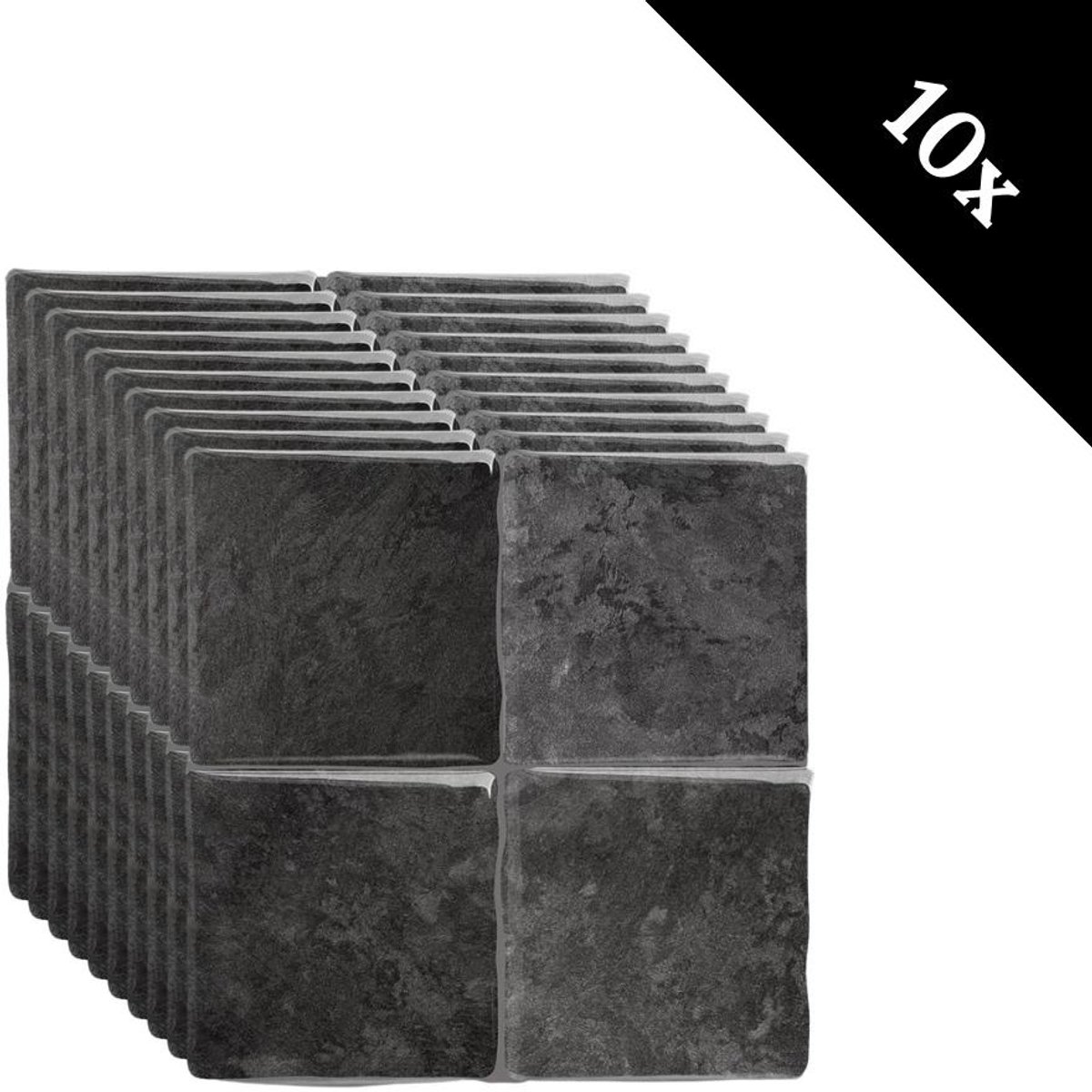Plaktegel Black mist vierkant 1mm