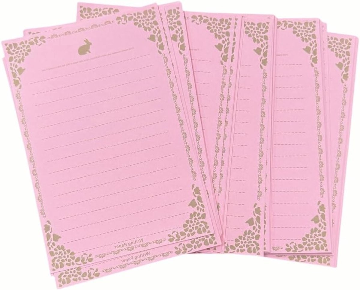 Lined A5 Schrijfpapier met Antieke Rand, 100 Vellen Briefpapier voor Creatief Schrijven, Notities en Correspondentie