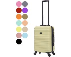 BlockTravel BlockTravel® Handbagage Koffer - Carryon Koffer 39L - Reiskoffer met Wielen - Trolley Handbagage 58cm - Afneembare Wielen - TSA-slot - Licht geel