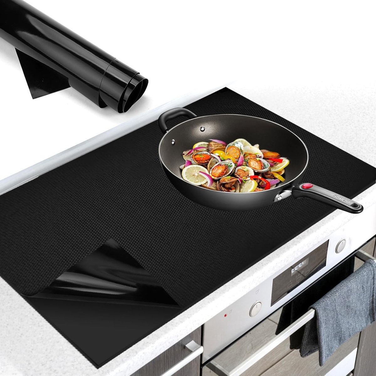 Grote Siliconen Mat voor Inductiekookplaat, 53 x 60 cm, Hittebestendig, Antislip, Keukenaccessoire