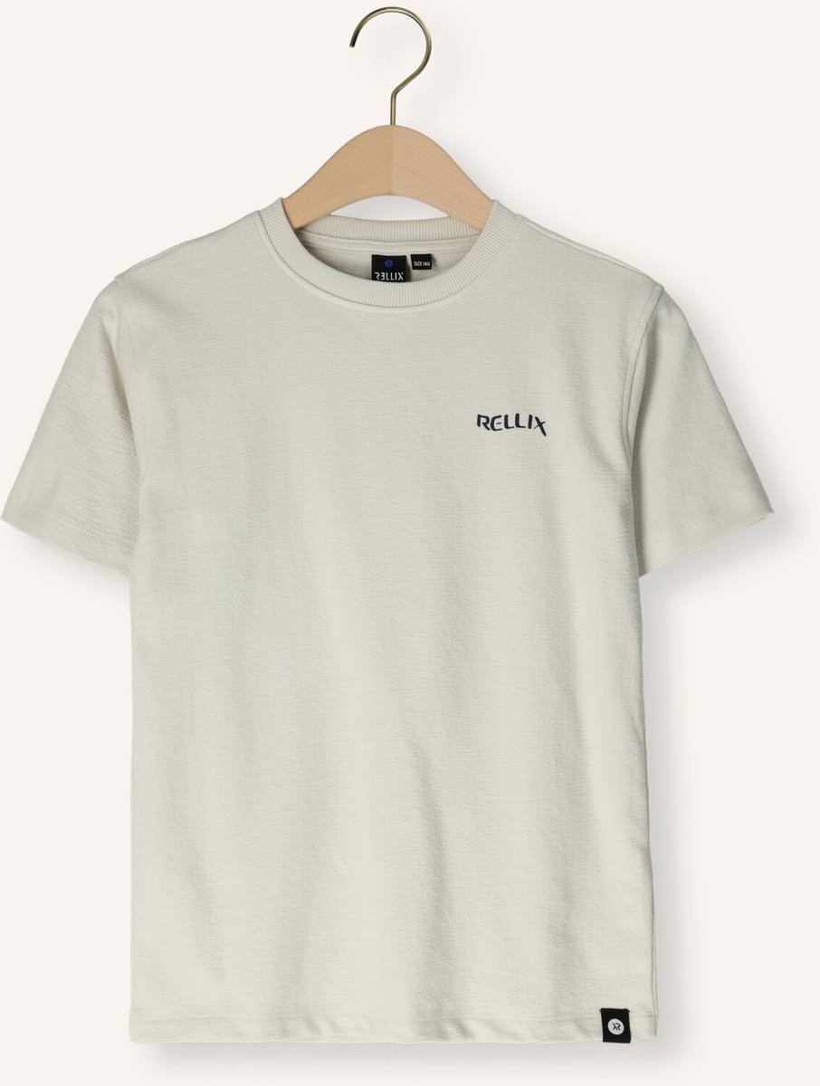 Rellix Oversized T-shirt Polo's & T-shirts Jongens - Polo shirt - Ecru - Maat 140