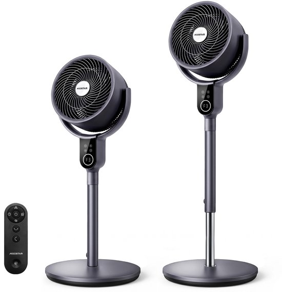 Aigostar Mistral 3D Luchtcirculator Ventilator Ø25 cm, 3 Modi, 8 Snelheden, Stil, Afstandsbediening, Verstelbaar