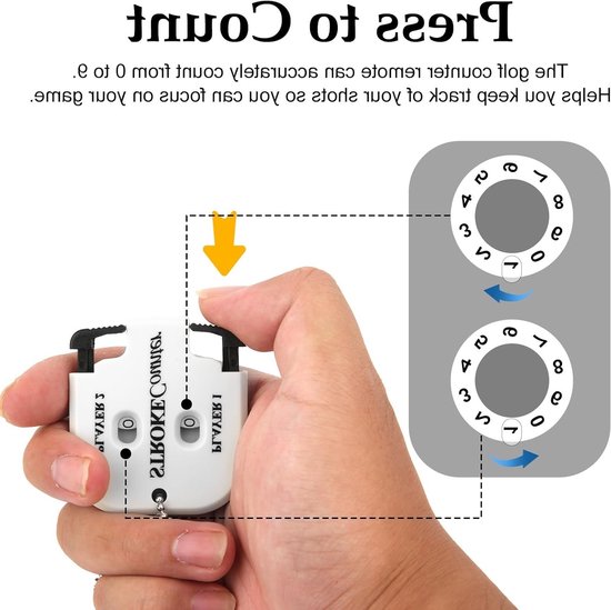 Allecto - Mini Golf Score Counter - Golf Stroke Counter - Draagbaar en Lichtgewicht - Wit - Golf Indicator Clicker - Perfect voor Competitie en Sp van Allecto — afbeelding 3