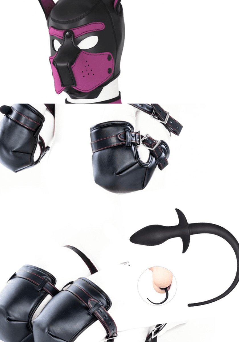 Pet play Deluxe 12 Delige Dog Puppy Set - Roleplay - kinky - luxe set - kwaliteits set - kinky - Roze - Woeefff — cadeau in Cadeau-ideeën - foto 2