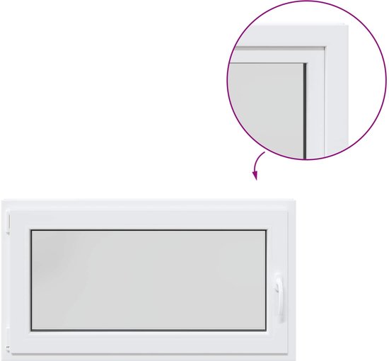 vidaXL - Kelderraam - RISOR - Wit - 110 - x - 50 - cm - PVC - en - Glas ...