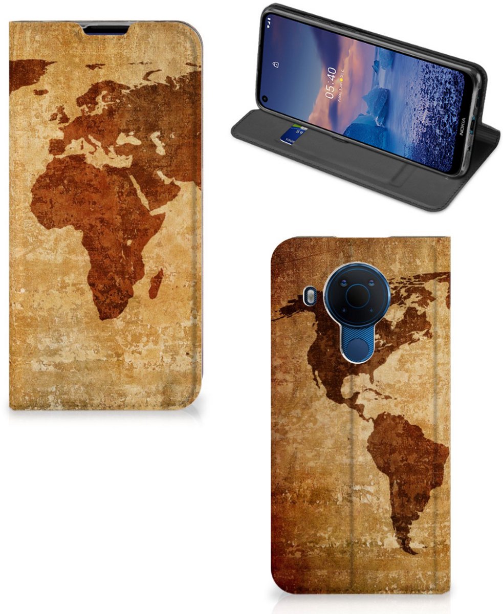 Nokia 5.4 Book Cover Wereldkaart