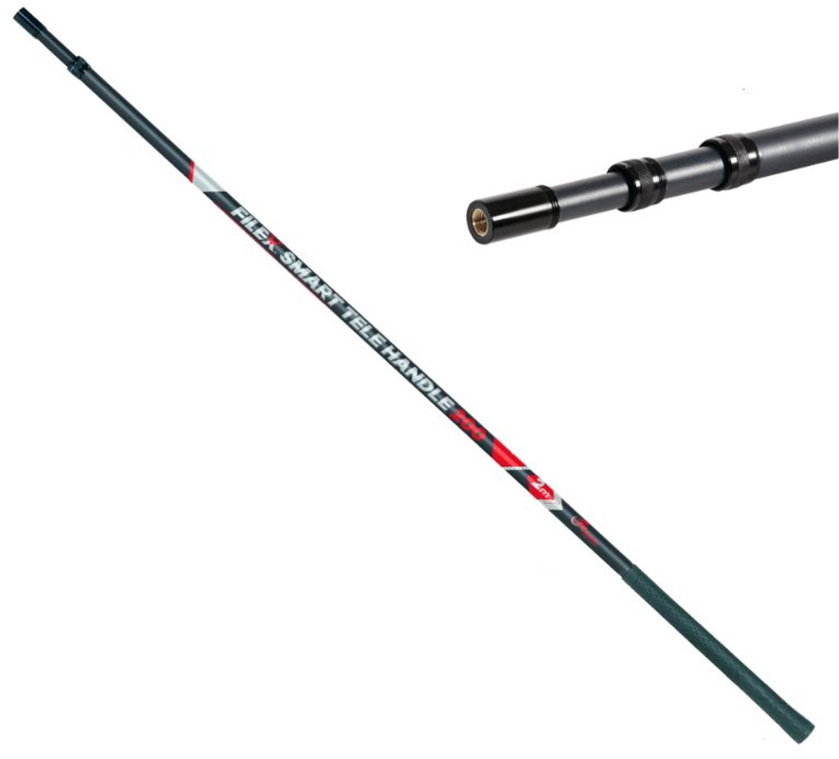 Filex SMART Tele Handle 200cm - Telescopische Schepnetsteel 2m - Uitschuifbare Netsteel - Voor karper landingsnet