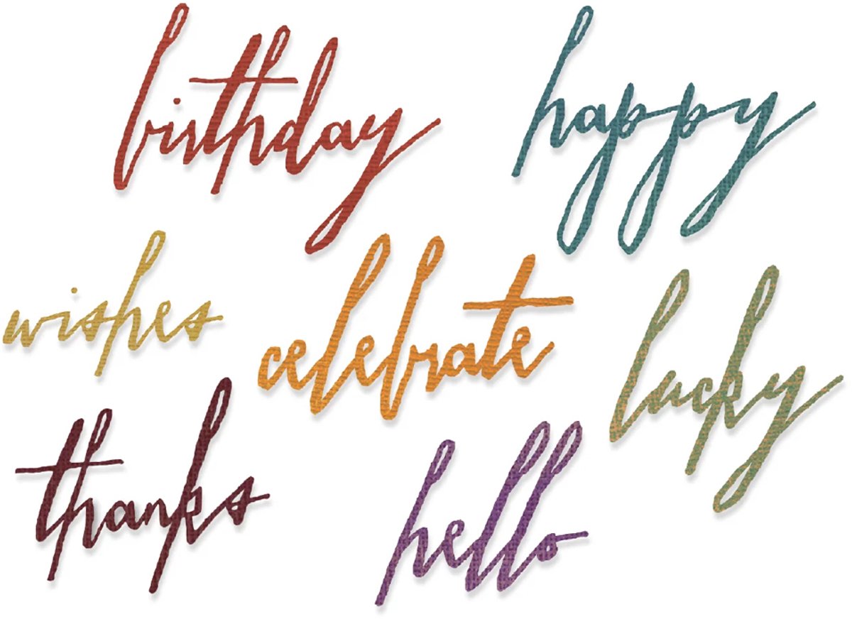 Thinlits die Handwritten Celebrate - Sizzix