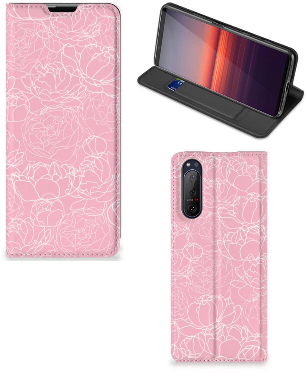 Sony Xperia 5 II Smart Cover White Flowers