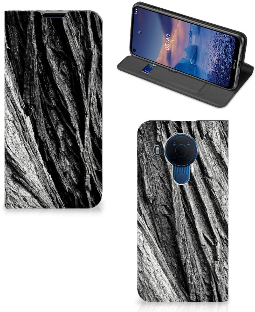 Book Wallet Case Nokia 5.4 Boomschors Grijs