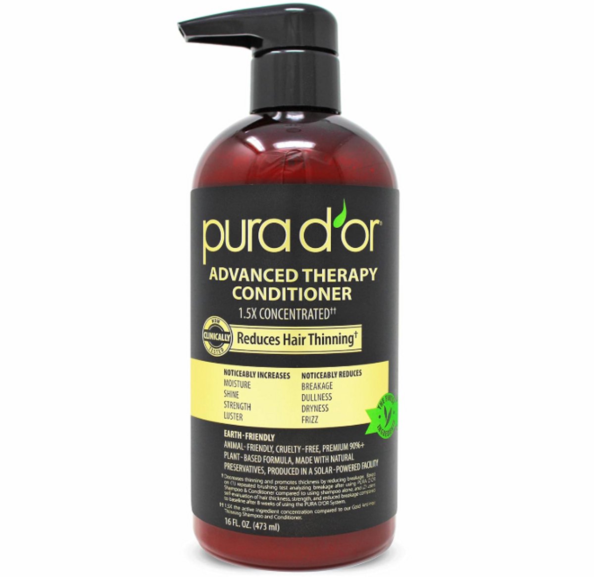 PURA D’OR Advanced Therapy Conditioner 473ml – Biotine & Arganolie – Hydraterende Conditioner voor Droog, Dun & Beschadigd Haar – Meer Volume, Sterkte & Glans – Voor Mannen & Vrouwen