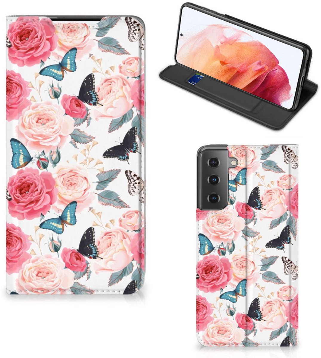 Samsung Galaxy S21 Smart Cover Butterfly Roses