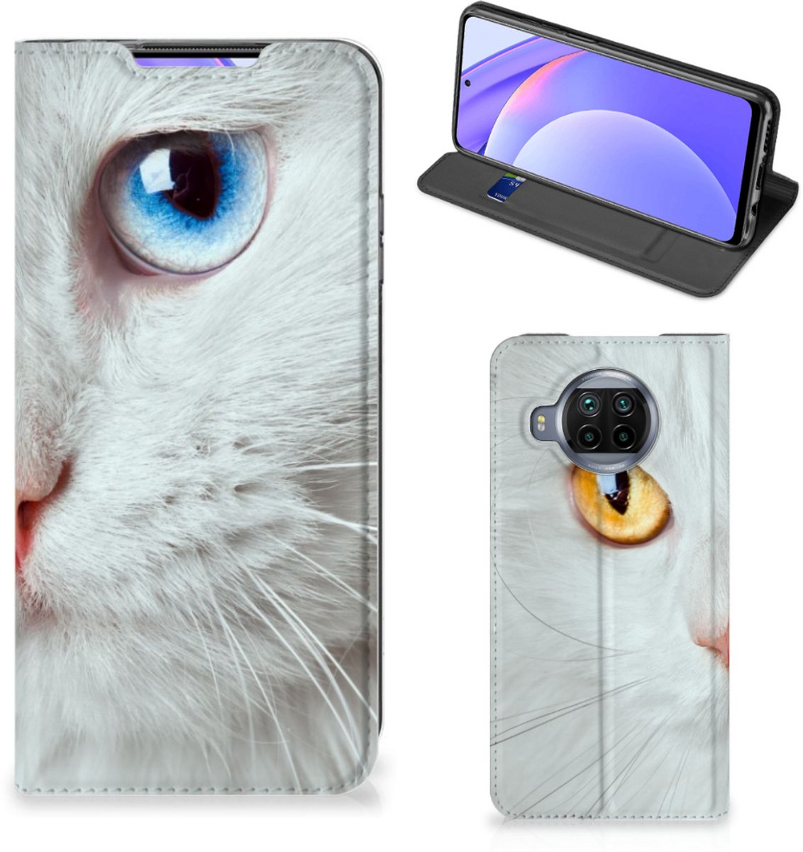 Xiaomi Mi 10T Lite Hoesje maken Witte Kat