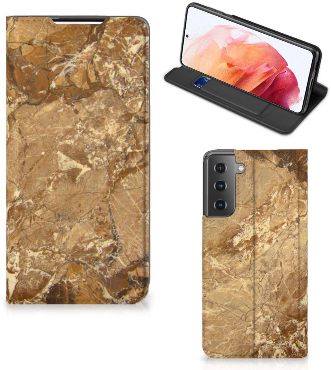 Samsung Galaxy S21 Standcase Marmer Creme