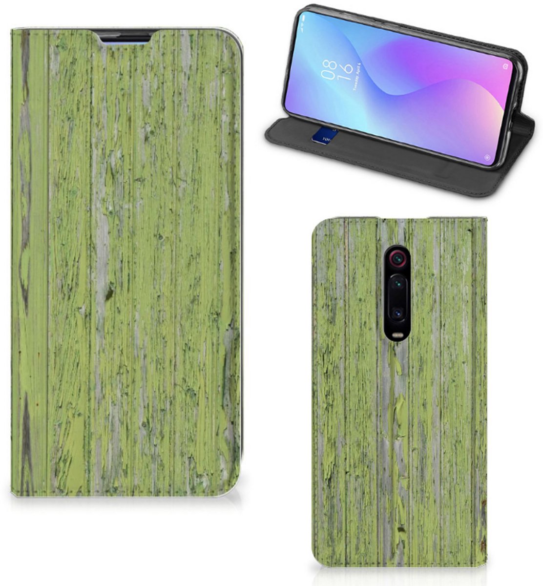 Xiaomi Mi 9T Pro Book Wallet Case Green Wood