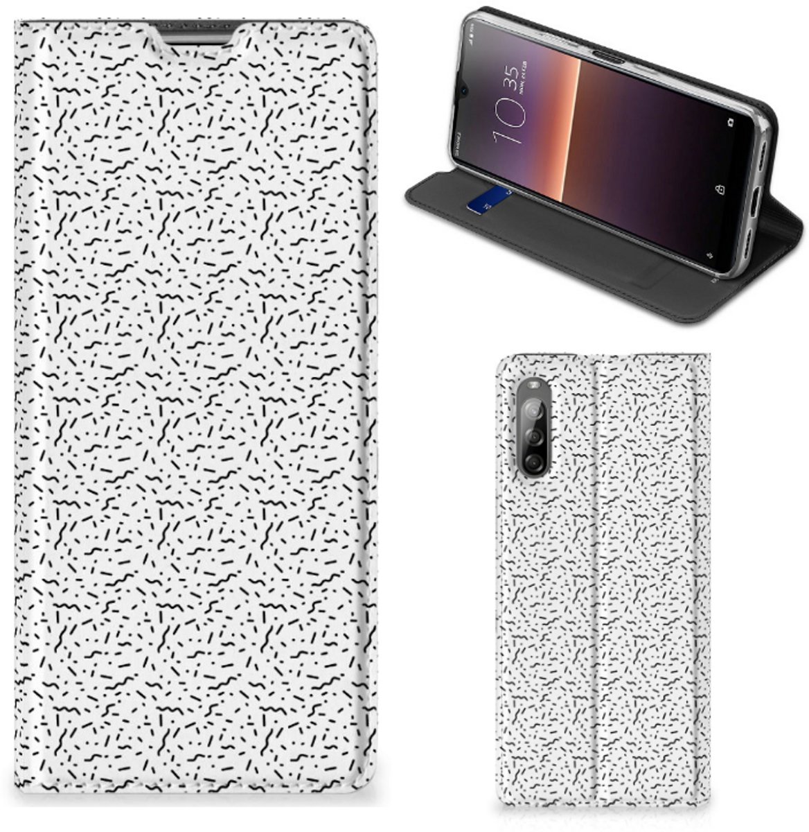 Sony Xperia L4 Hoesje met Magneet Stripes Dots