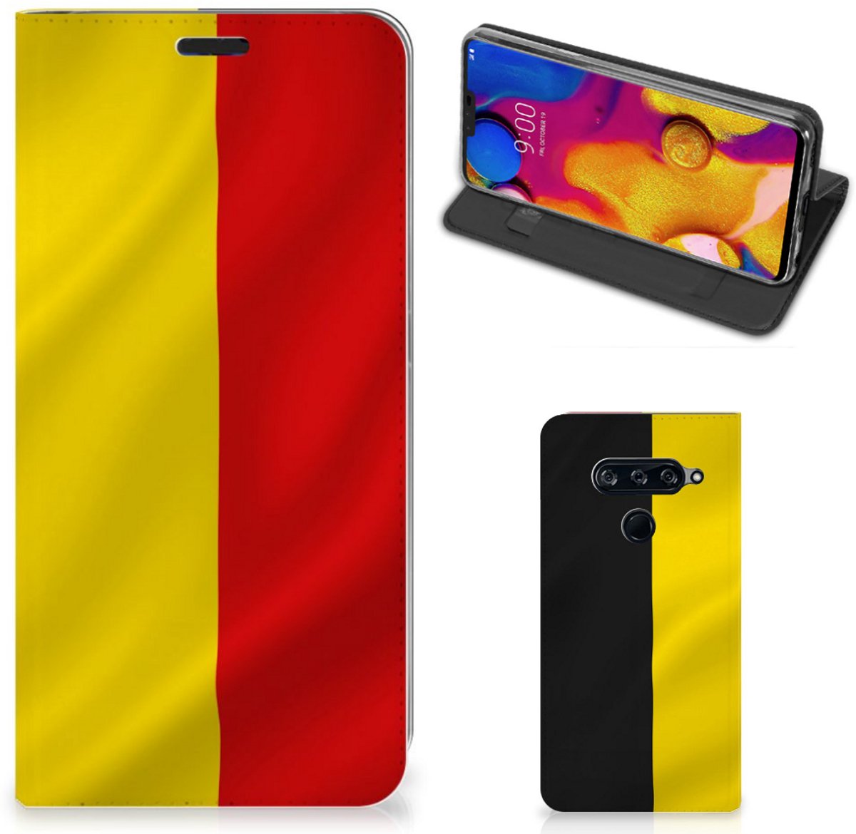 LG V40 Thinq Standcase Belgische Vlag