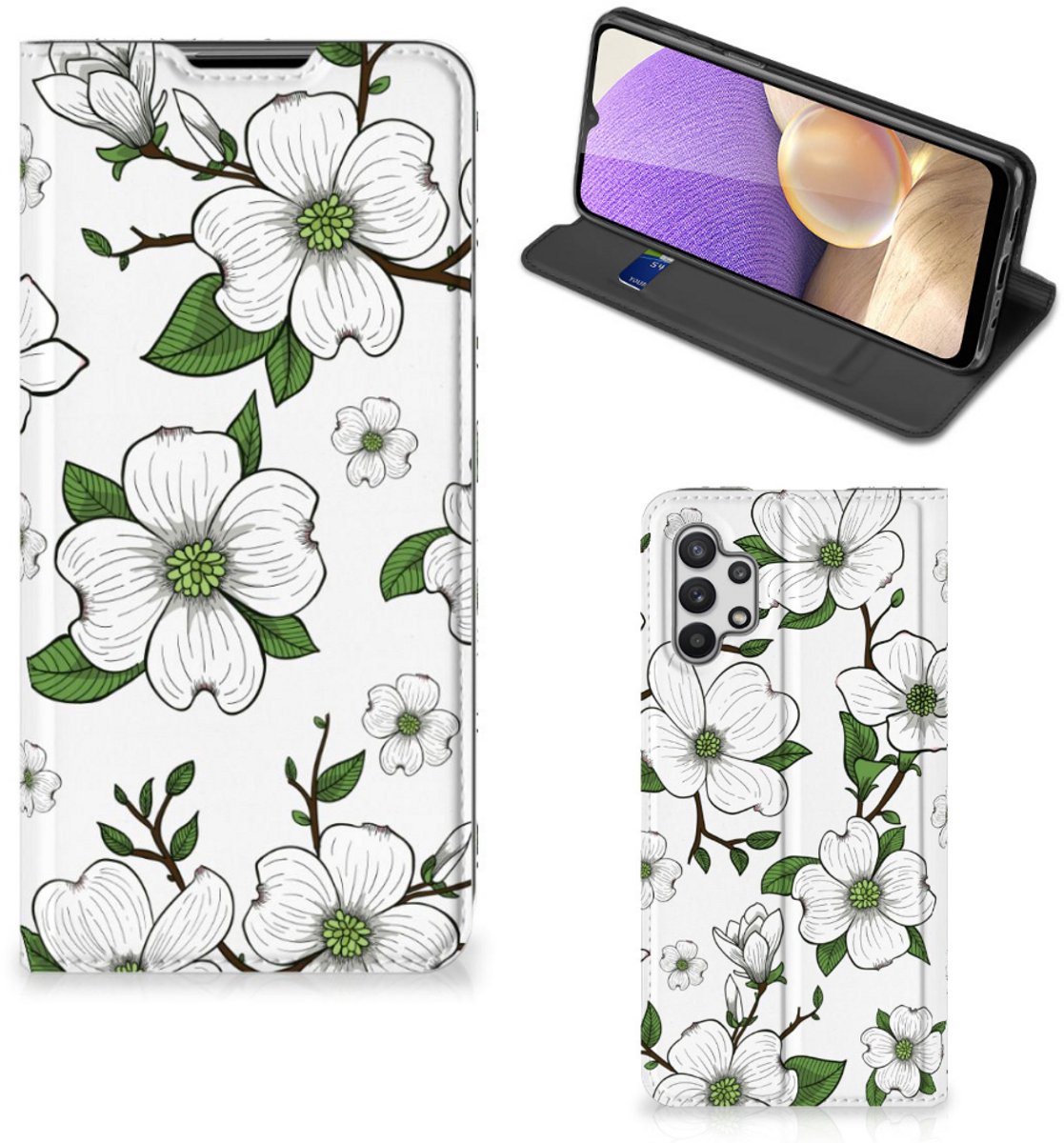Samsung Galaxy A32 5G Smart Cover Dogwood Flowers