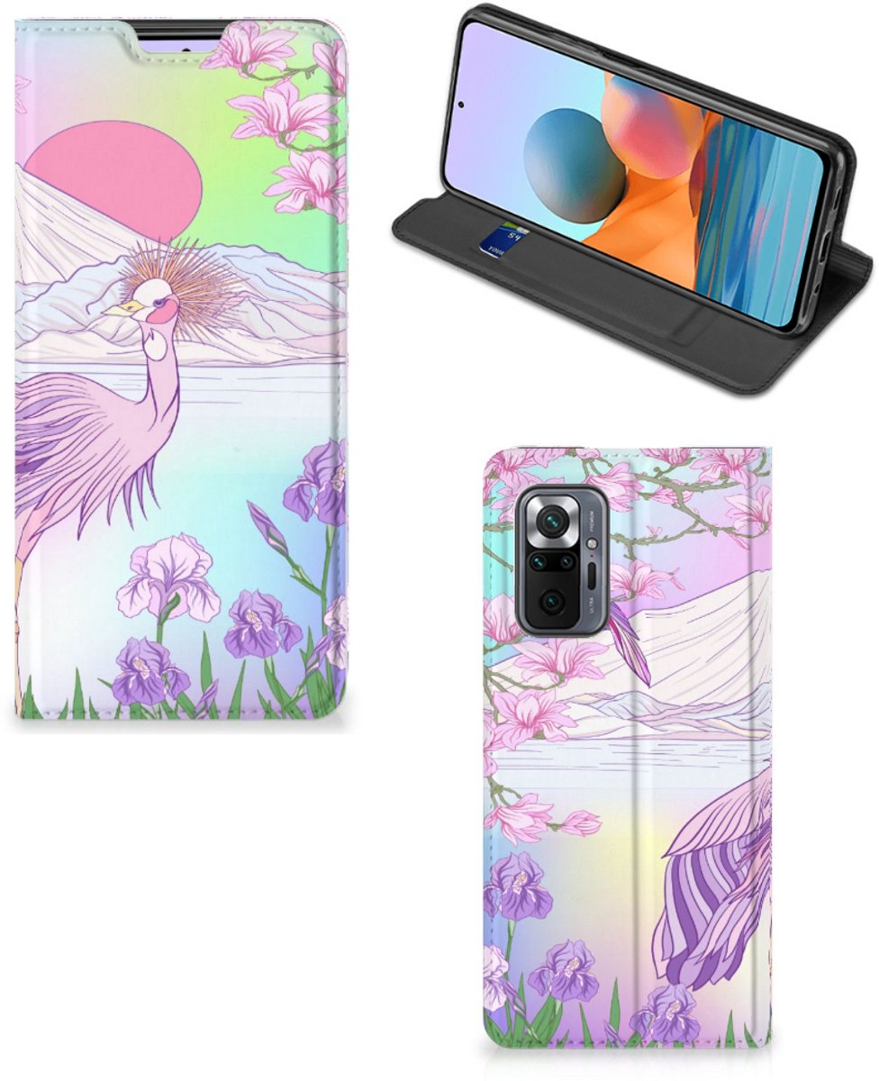 Standcase Hoesje voor Xiaomi Redmi Note 10 Pro Hoesje maken Bird