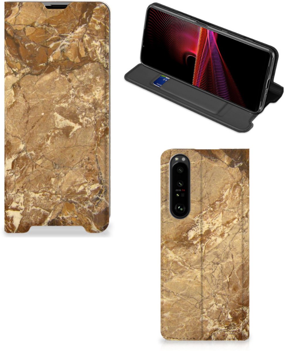 Sony Xperia 1 III Standcase Marmer Creme