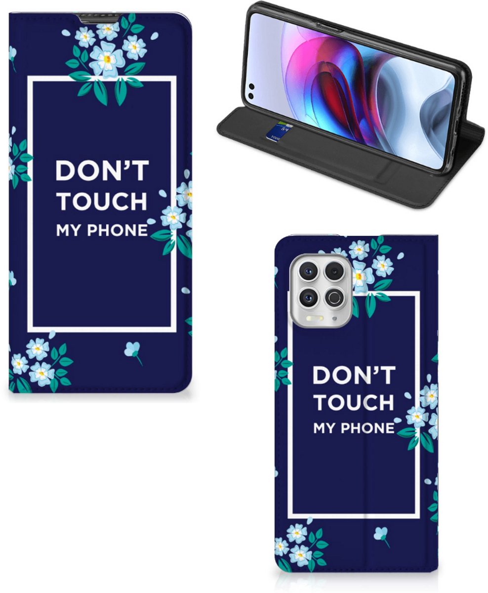 Motorola Moto G100 Design Case Flowers Blue DTMP