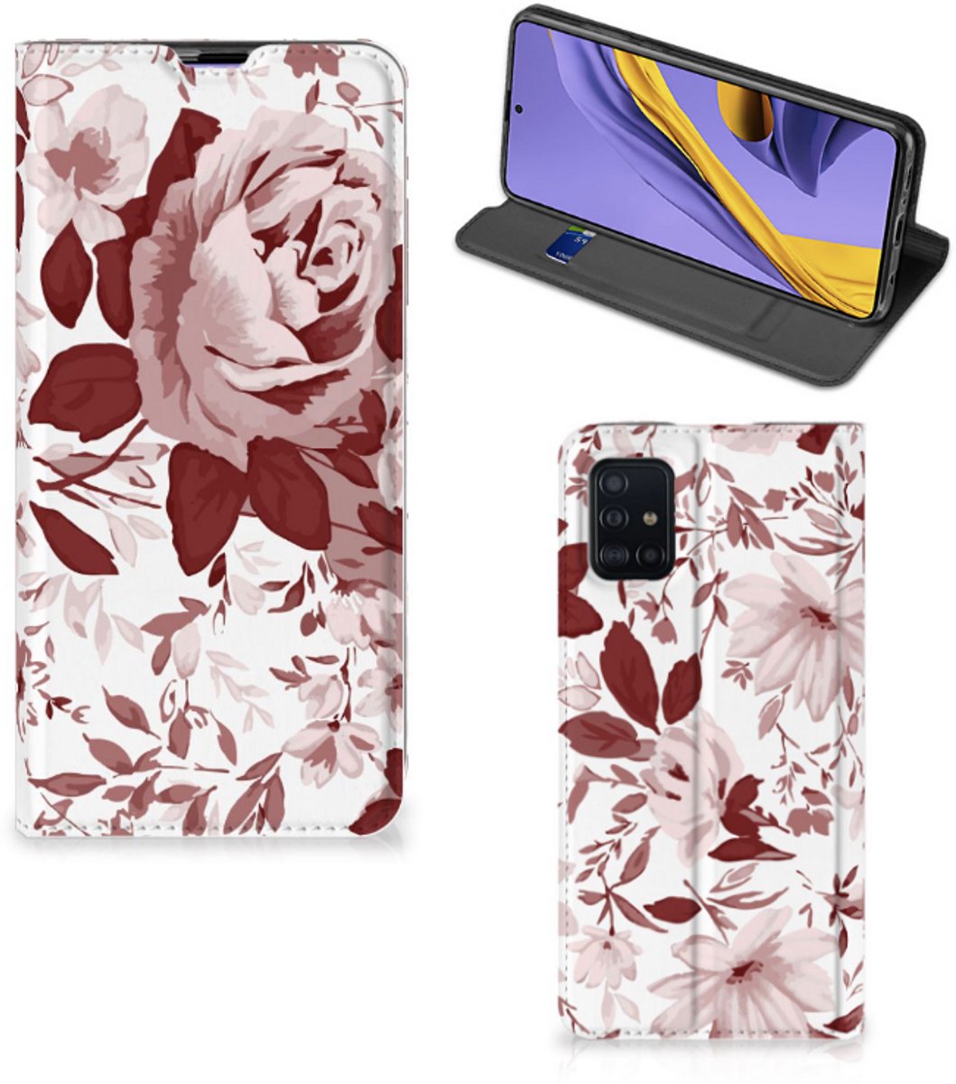Bookcase Samsung Galaxy A51 Watercolor Flowers