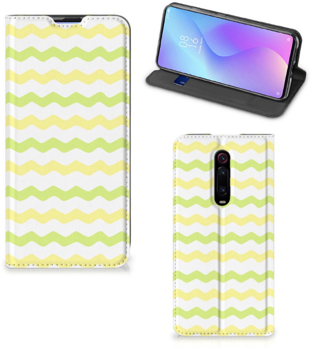 Xiaomi Redmi K20 Pro Hoesje met Magneet Waves Yellow