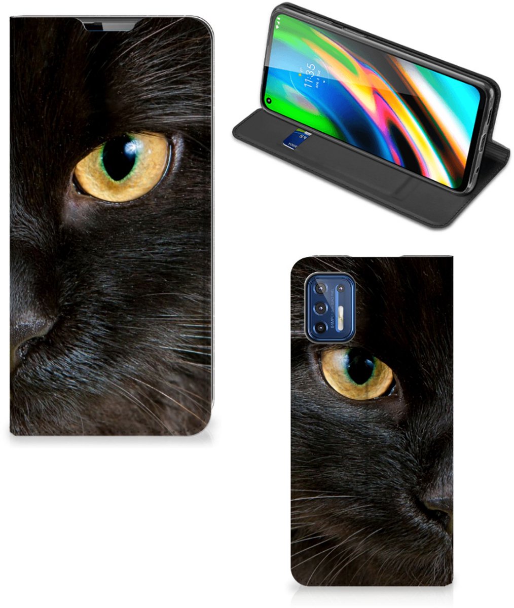 Motorola Moto G9 Plus Hoesje maken Zwarte Kat