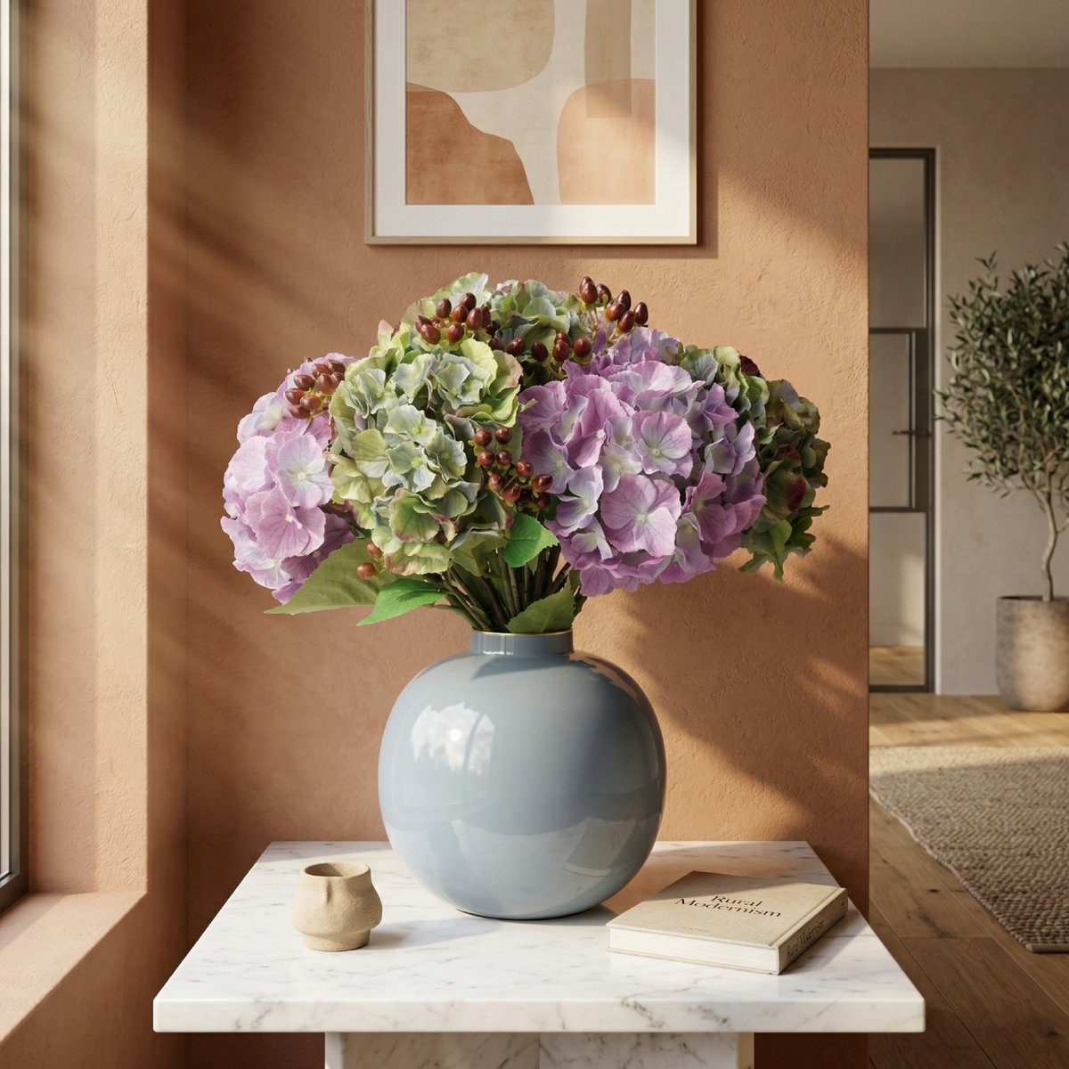 maxifleur Kunstplanten Kunstboeket Ashleigh Quebec 45cm Blauw