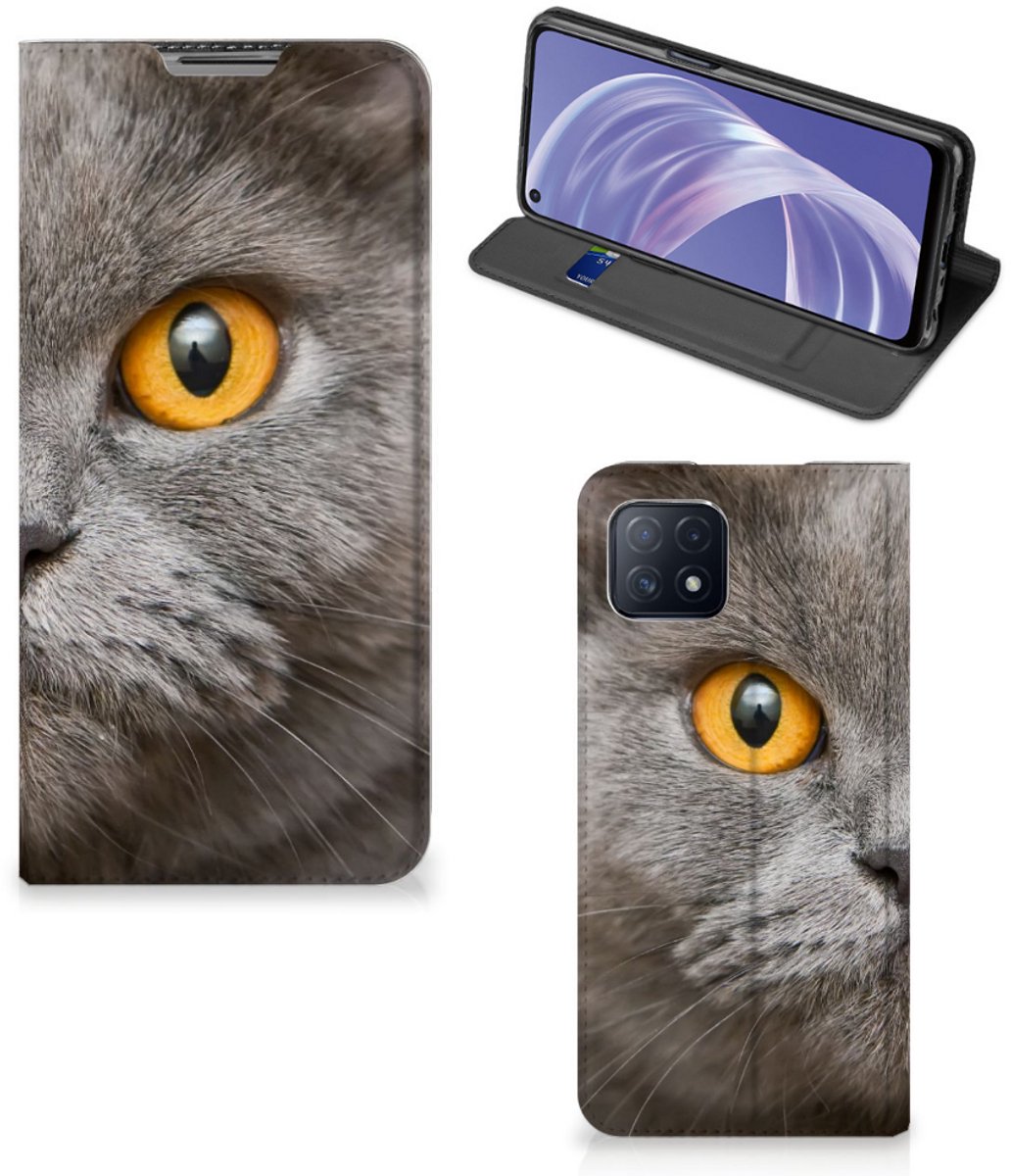 Book Case voor Hoesje maken OPPO A73 5G Britse Korthaar