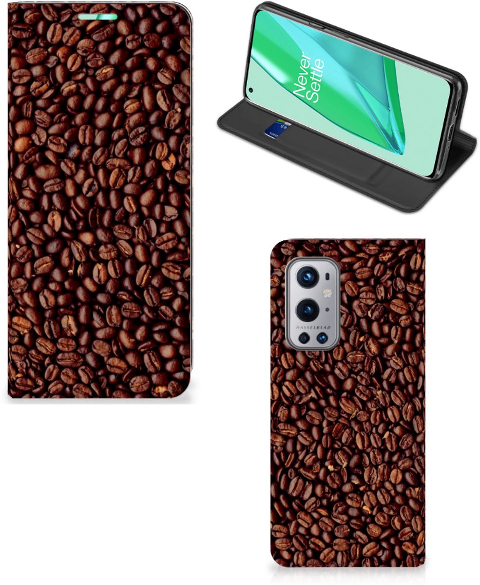 Standcase Hoesje voor OnePlus 9 Pro Flip Style Cover Koffiebonen