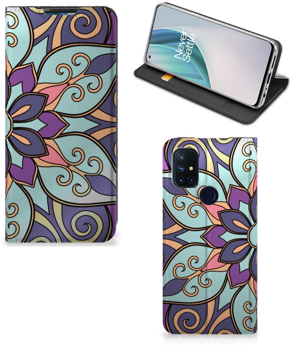 OnePlus Nord N10 5G Smart Cover Purple Flower